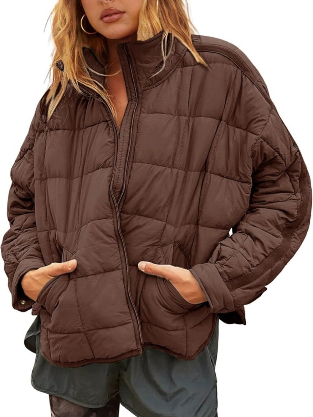 Lightweight Oversized Quilted Puffer Jacket for Women - Stylish & Cozy Outerwear